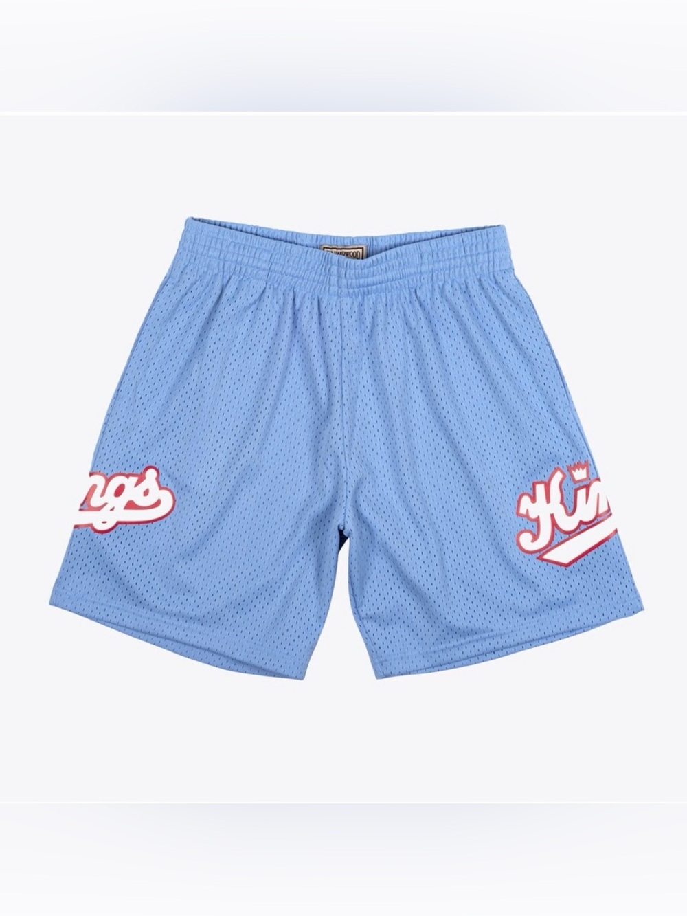 MITCHELL AND NESS SACRAMENTO KINGS MENS LIGHT BLUE 1985 SWINGMAN SHORTS